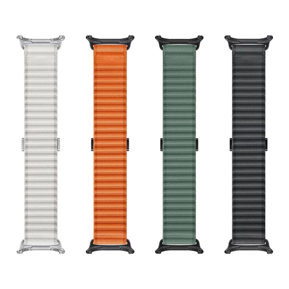 ​​Galaxy Watch Ultra 47mm Redclick KRD-120 Naylon Kumaş Hasır Örgülü Kordon - Resim 9