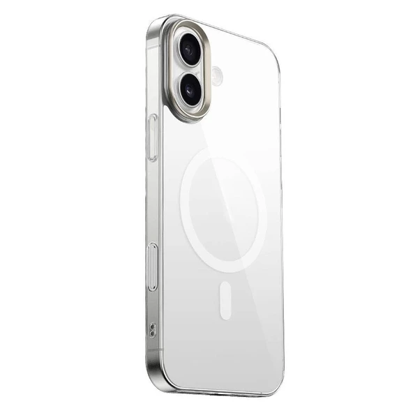 Apple iPhone 16 Plus Kılıf Magsafe Şarj Özellikli Şeffaf Cam Arka Yüzey Redclick G-Glass Kapak - Resim 3