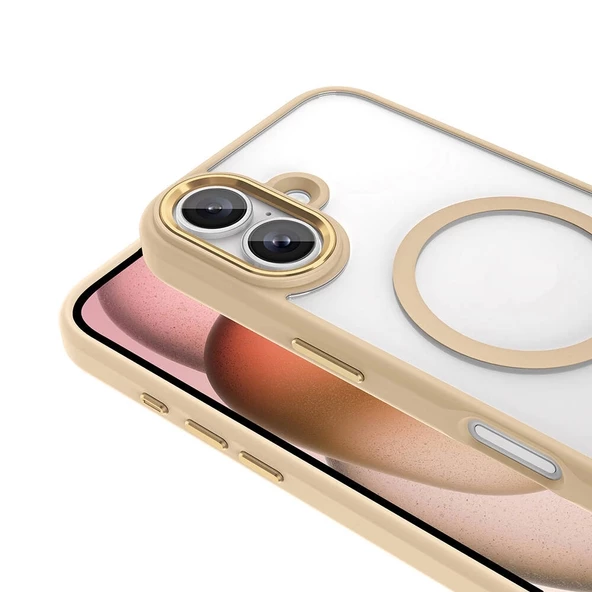 Apple iPhone 16 Plus Kılıf Wireless Şarj Özellikli Redclick Krom Magsafe Silikon Kapak - Resim 10