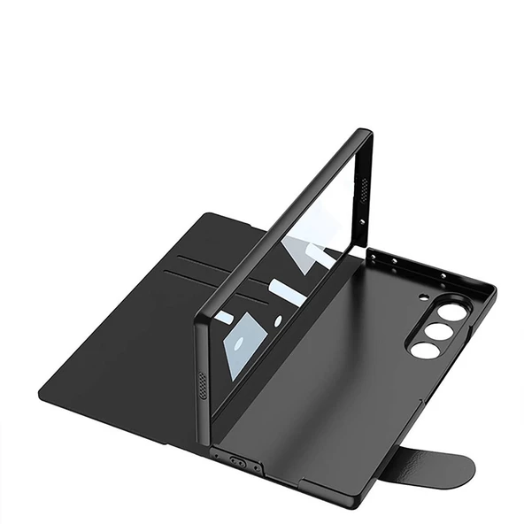 ​Galaxy Z Fold 6 Kılıf Kamera Korumalı Kartlıklı Kalem Bölmeli Redclick Kıpta Marble Drago Kılıf - Resim 9