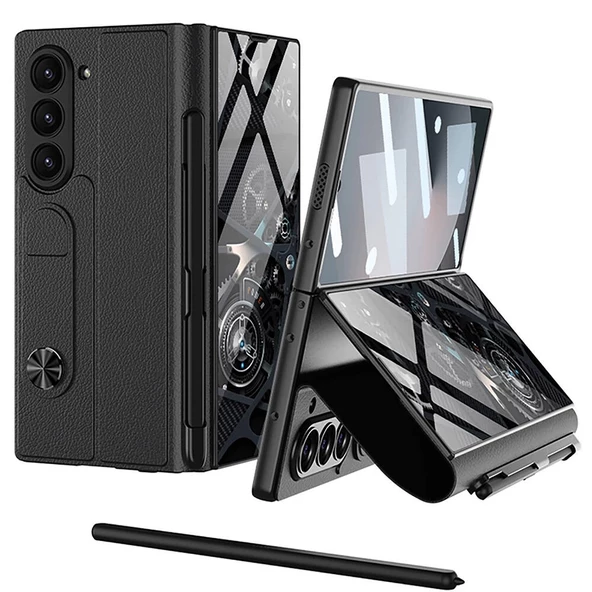 ​Galaxy Z Fold 6 Kılıf Kamera Korumalı Kartlıklı Kalem Bölmeli Redclick Kıpta Marble Drago Kılıf - Resim 6