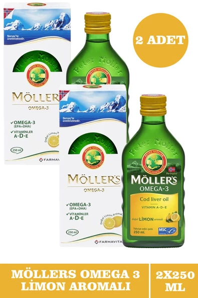 Möller's Omega 3 Limonlu Balık Yağı Şurubu 250 ml 2 Adet