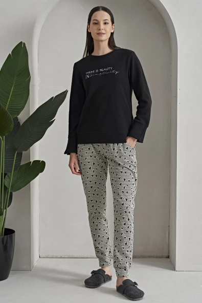 Poleren 8129 Kadın Kışlık Pijama Takımı - 2
