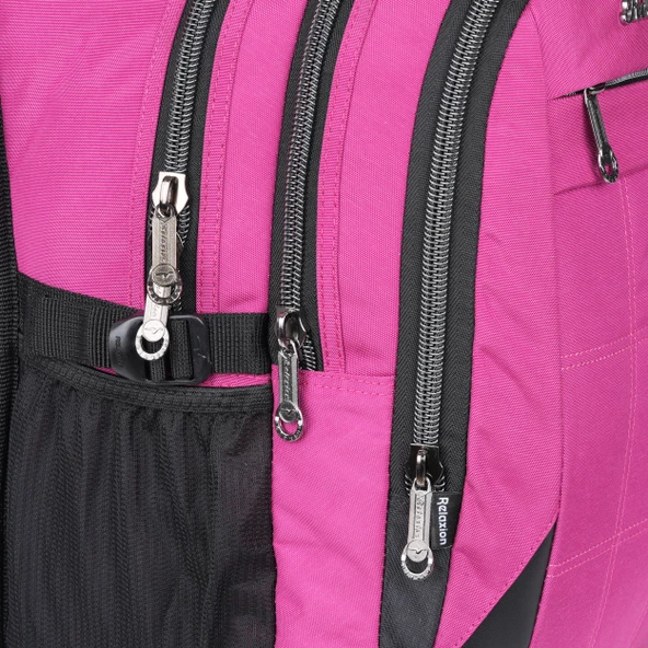 Suya Dayanıklı 4 Bölmeli USB Giriş Aparatlı Tablet Bölmeli Ergonomik Sırt Çantası 2227S-Mor - Resim 8