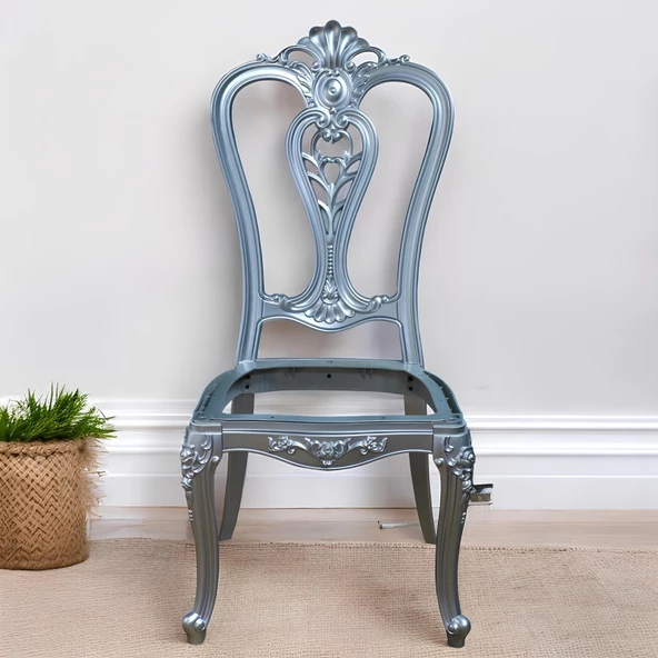 Begonya Sandalye Sert Plastik Gümüş Koltuk Bahçe Balkon Mutfak Yemek Masası Sandalyesi - Resim 6