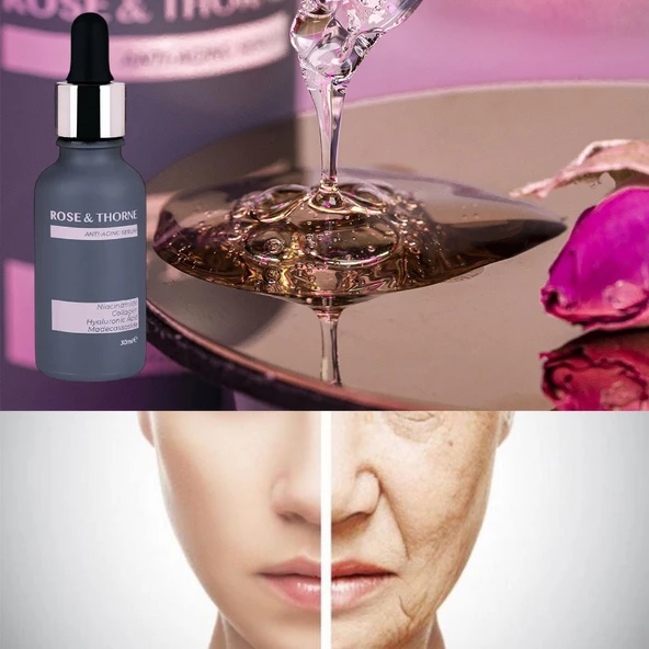 Rose Thorne 30 Ml Yaşlanma Kırışık Karşıtı Serum Kolajen Nemlendirme Canlılık Hyaluronik Asit - 3