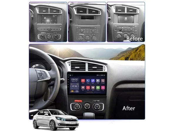 Citroen C4 Multimedya (2011-2019) 2 GB RAM 32 GB Hafıza 4 Çekirdek Necvox - 9