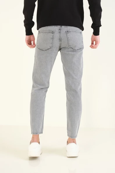 Erkek Boyfriend Kot Pantolon Gri - 6