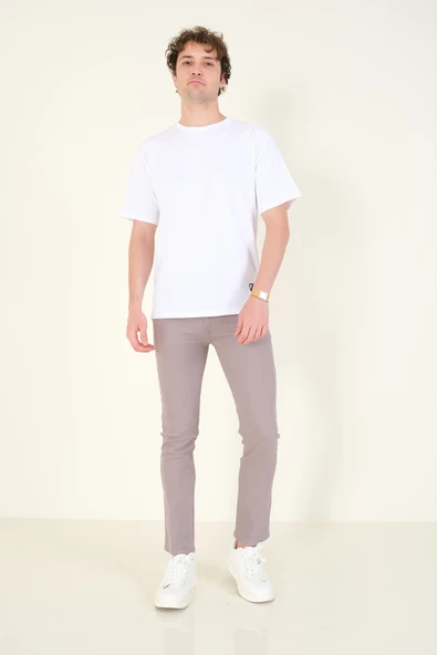 Erkek 5 Cep Slim Fit Kot Pantolon Gri - 2