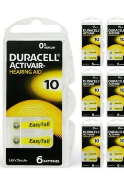 Duracell Activair 10 Numara Işitme Cihazı Pili 60'lı