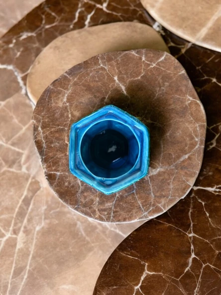 El Yapımı Turkuaz Mavi Vitrifiye - 4