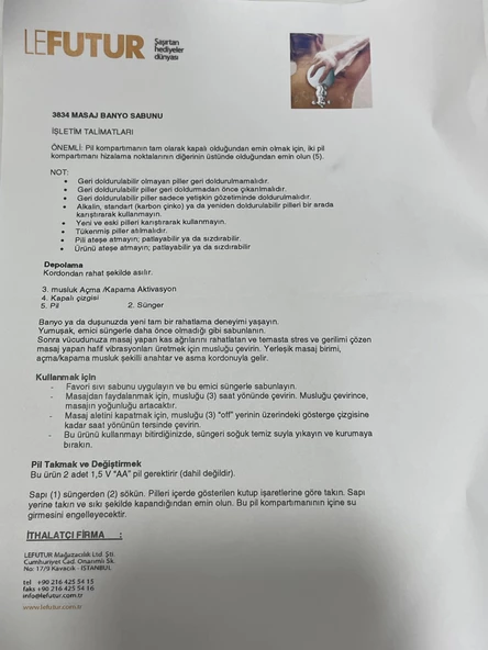 Su Geçirmez Masajlı Vücut Duş Banyo Süngeri - 7