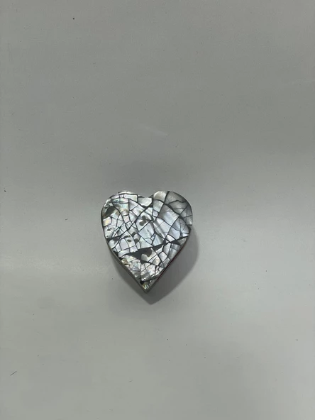 Sedef Kaplama Kalp Model Kadife Hediye Kutusu (Küçük-Model 1) - 4