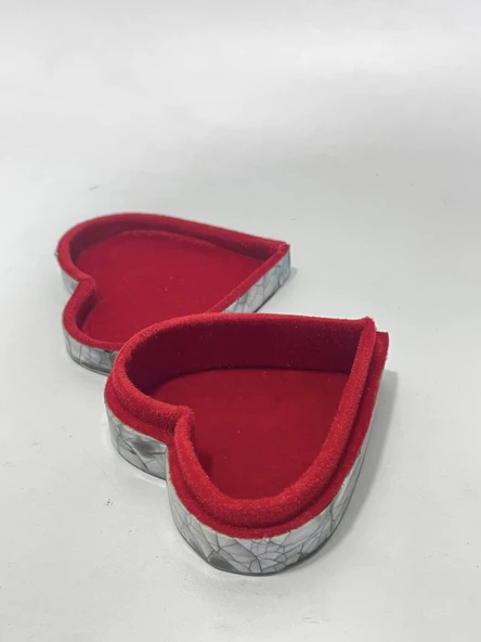 Sedef Kaplama Kalp Model Kadife Hediye Kutusu (Küçük-Model 1) - 6