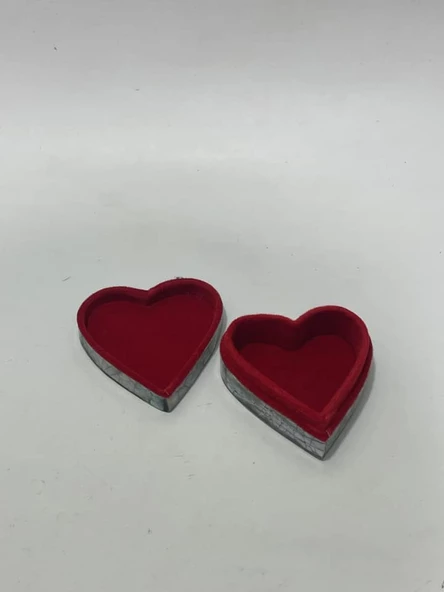 Sedef Kaplama Kalp Model Kadife Hediye Kutusu (Küçük-Model 1) - 5