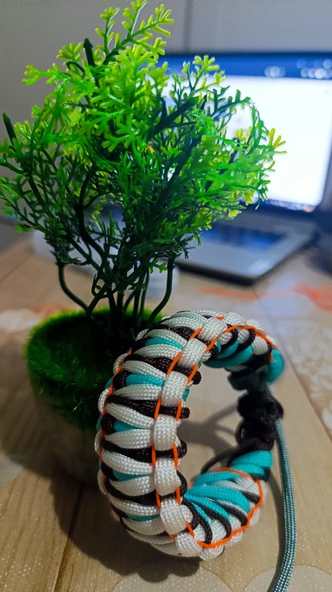 Paracord karışık renk dragon bileklik - 6
