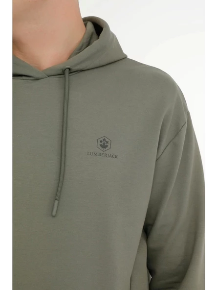 Lumberjack A10181320308010 4W Mb Sn73 Hoodıe 4Pr Hakı Erkek Kapsonlu Sweatshırt - 5
