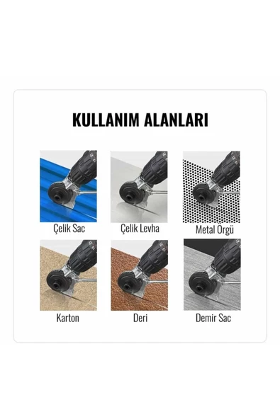 KALİTE Metal Plaka ve Sac Kesme Aparatı Şarjlı Matkaplar İçin - 3