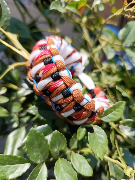 SELANOGLUDESİGN - Paracord Bileklik (ÇİFT RENK İPLERLE SÜSLENMİŞ KARIŞIK RENKLİ)