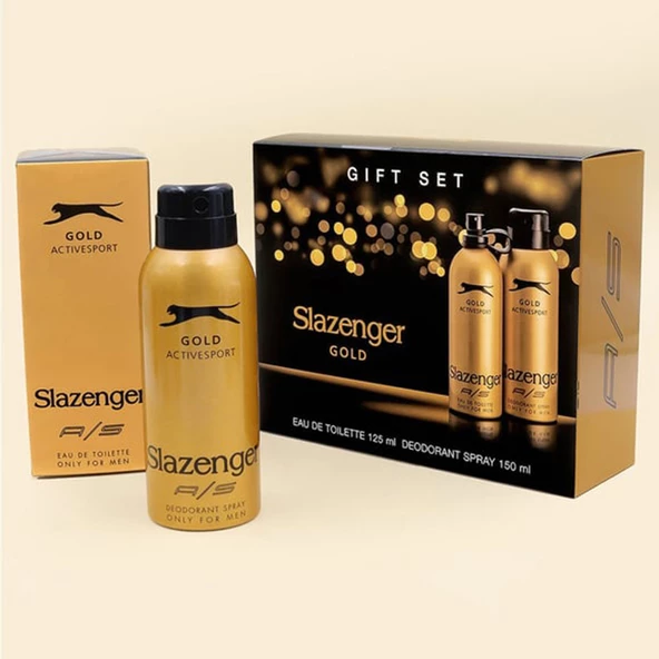 Slazenger Slazenger Active Sport Gold EDT 125 ml + Deo Sprey 150 ml Erkek Parfüm Seti - Resim 2