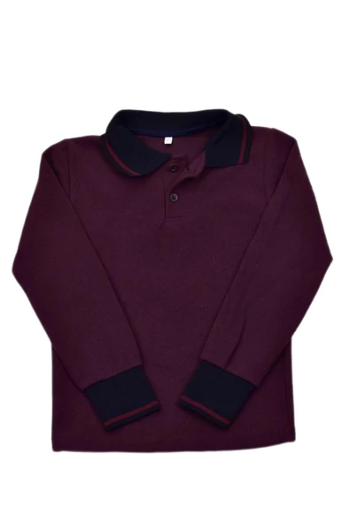 Kolej Polo Yaka Selanik Sweat Mürdüm BGL-ST03896 - 4