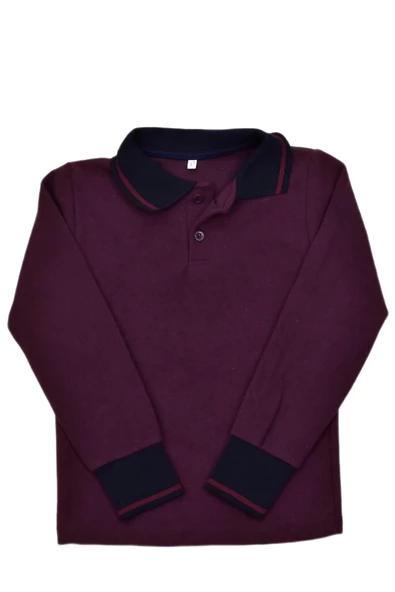 Kolej Polo Yaka Selanik Sweat Mürdüm BGL-ST03896