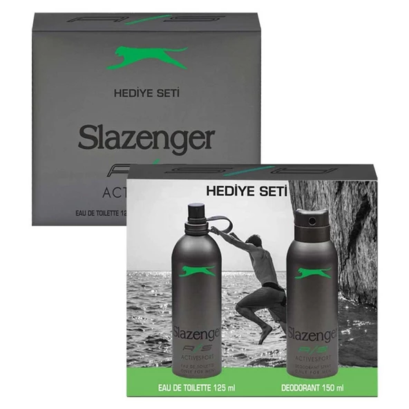 Slazenger Active Sport Yeşil EDT 125 ml + Deo Sprey 150 ml Erkek Parfüm Seti - Resim 2