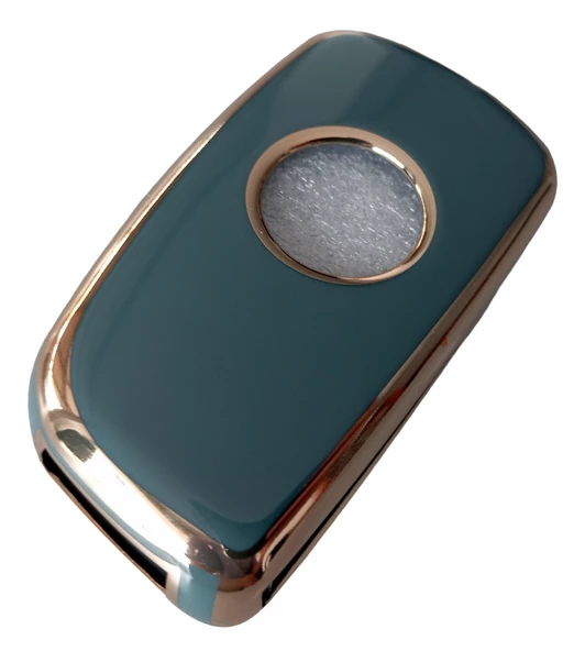 Nissan Qashqai Micra Uyumlu Anahtar Kumanda Kabı Kılıfı Oto Anahtarlık Gri Gold - Resim 3