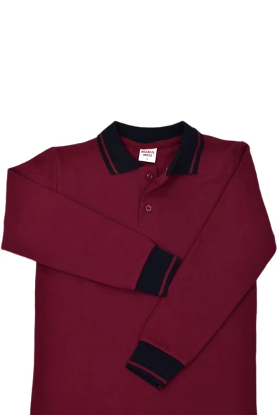 Kolej Polo Yaka Bordo Sweatshirt Ytg OGRTL1453 - 4