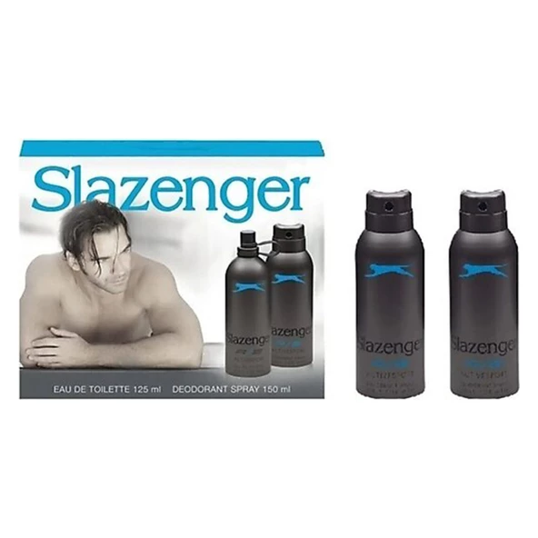 Slazenger Active Sport Mavi EDT 125 ml + Deo Sprey 150 ml Erkek Parfüm Seti - Resim 3