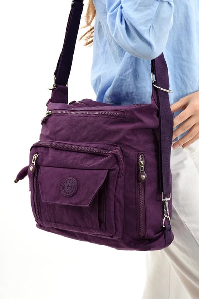 İster Sırt İster Omuz İster Çapraz Askılı Fonksiyonel Kullanım Kadın Çantası 30*30 Cm Büyük Boy - 11