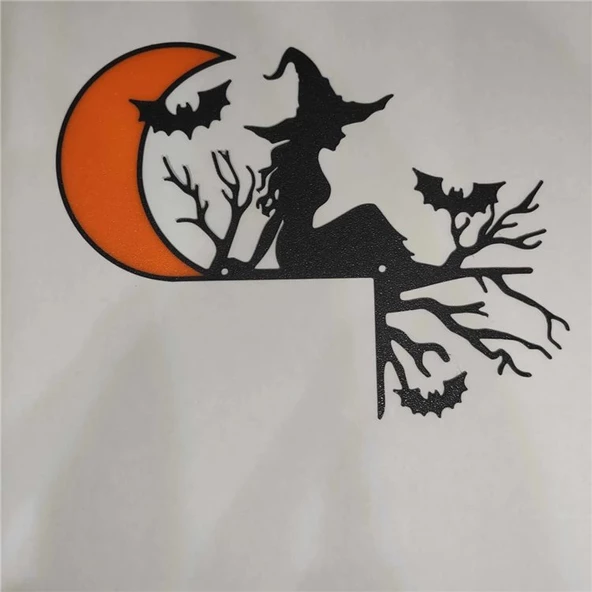 Oturan Cadı Priz Duvar Dekoru 4 Adet - 4