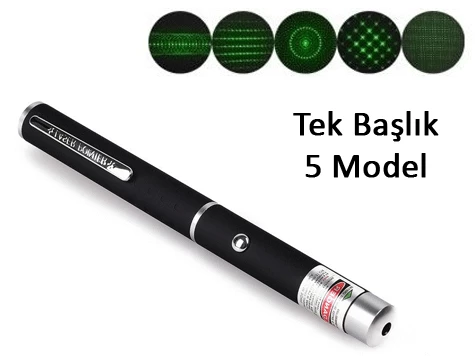 Yeşil Lazer Pointer 500 mW 15 Km Etkili (Tek Başlık 5 Model) (4593)