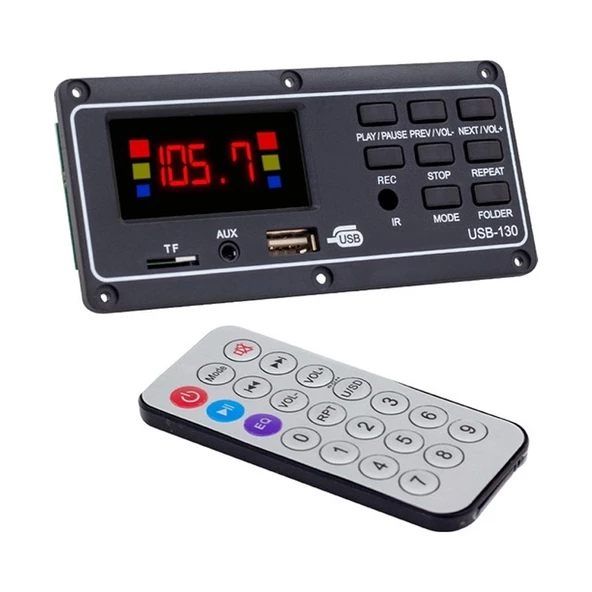 MAGICVOICE MV-15949 USB-130 USB/SD/MIC/AUX/BLUETOOTH KUMANDALI EKRANLI OTO TEYP ÇEVİRİCİ DİJİTAL PLAYER BOARD (4593)