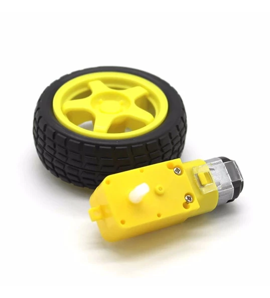 Robot Tekerleği ve DC Motor Seti ,Motor ve Tekerlek Seti - Resim 2