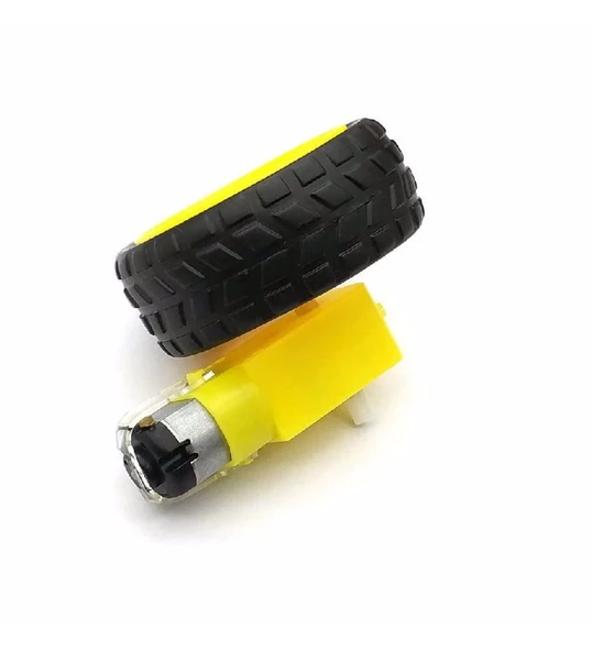 Robot Tekerleği ve DC Motor Seti ,Motor ve Tekerlek Seti - Resim 5