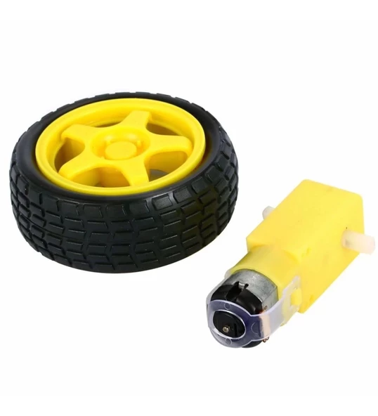 Robot Tekerleği ve DC Motor Seti ,Motor ve Tekerlek Seti