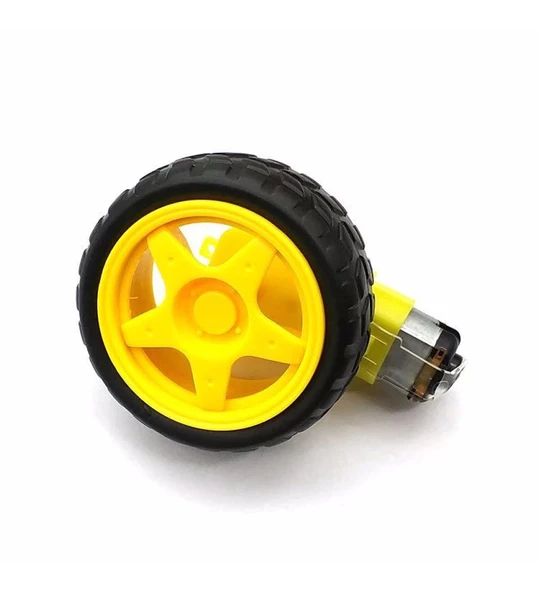 Robot Tekerleği ve DC Motor Seti ,Motor ve Tekerlek Seti - Resim 4