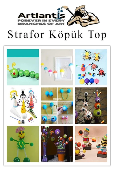Strofor Köpük Top 2cm 3cm 4cm 5cm 6cm 8cm 10cm 24 Adet Yuvarlak Strafor Top Küre Okul Deney Köpük Toplar - 5