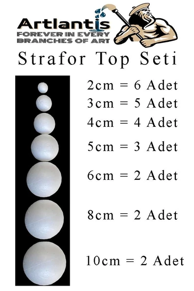 Strofor Köpük Top 2cm 3cm 4cm 5cm 6cm 8cm 10cm 24 Adet Yuvarlak Strafor Top Küre Okul Deney Köpük Toplar