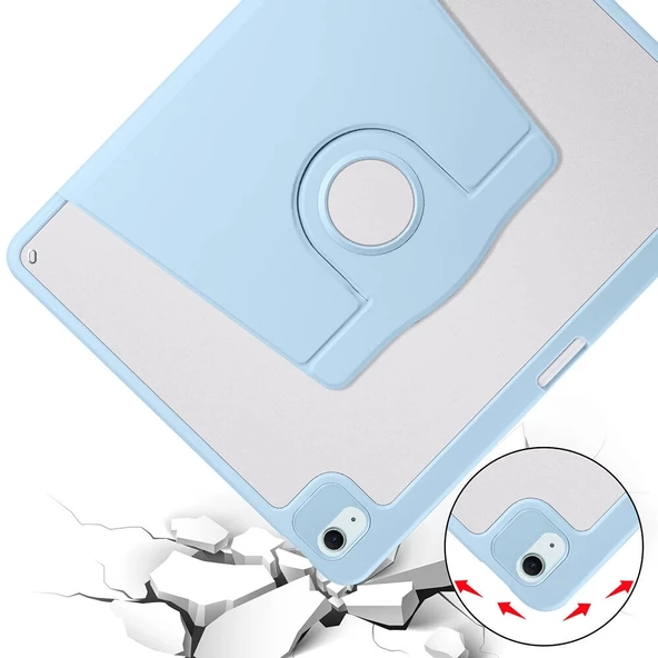 Apple iPad Air 13 M2 2024 A2898 - A2899 - A2900 Kılıf Redclick Termik Kalem Bölmeli Dönebilen Standlı Kılıf - Resim 3