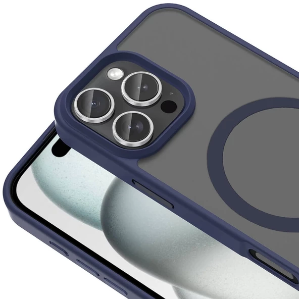 Apple iPhone 16 Pro Max Kılıf Magsafe Şarj Özellikli Mat Arka Yüzey Redclick Sio Kapak - 5