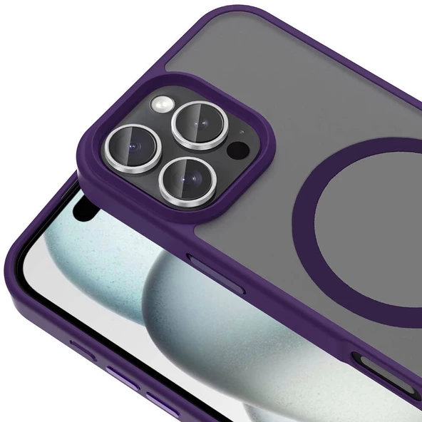 Apple iPhone 16 Pro Max Kılıf Magsafe Şarj Özellikli Mat Arka Yüzey Redclick Sio Kapak - 6