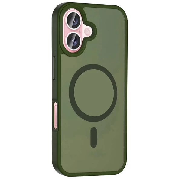 Apple iPhone 16 Kılıf Magsafe Şarj Özellikli Mat Arka Yüzey Redclick Sio Kapak - Resim 6