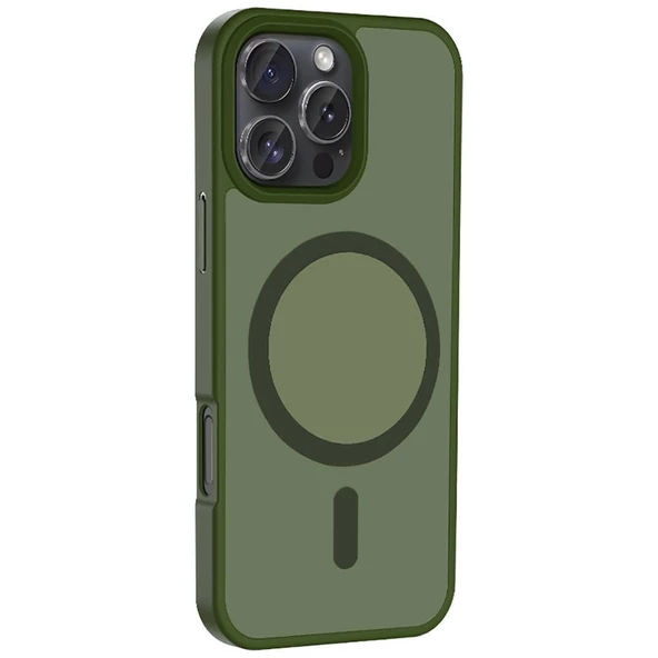 Apple iPhone 16 Pro Kılıf Magsafe Şarj Özellikli Mat Arka Yüzey Redclick Sio Kapak - Resim 9