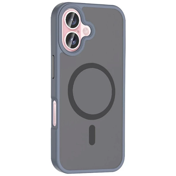 Apple iPhone 16 Kılıf Magsafe Şarj Özellikli Mat Arka Yüzey Redclick Sio Kapak - Resim 11