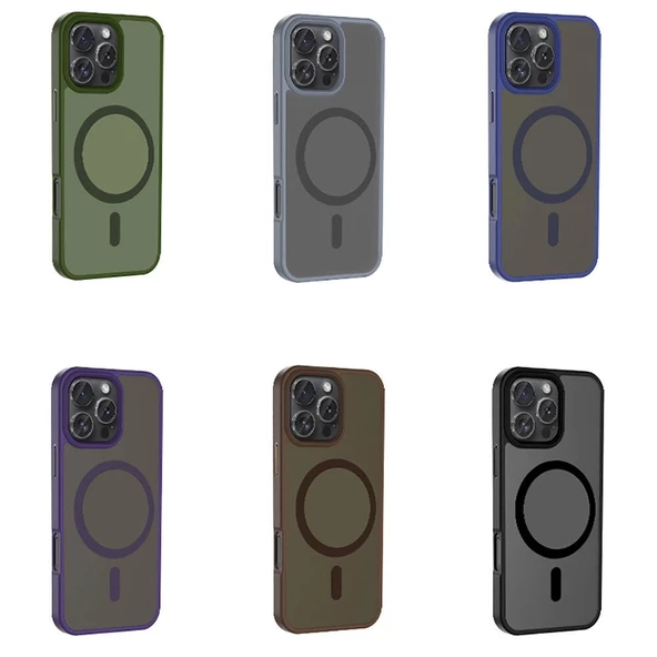 Apple iPhone 16 Pro Kılıf Magsafe Şarj Özellikli Mat Arka Yüzey Redclick Sio Kapak - Resim 2