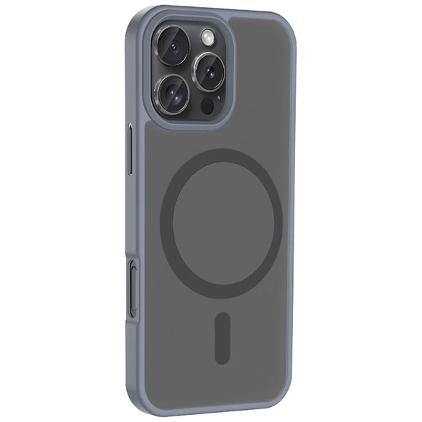 Apple iPhone 16 Pro Kılıf Magsafe Şarj Özellikli Mat Arka Yüzey Redclick Sio Kapak - Resim 10