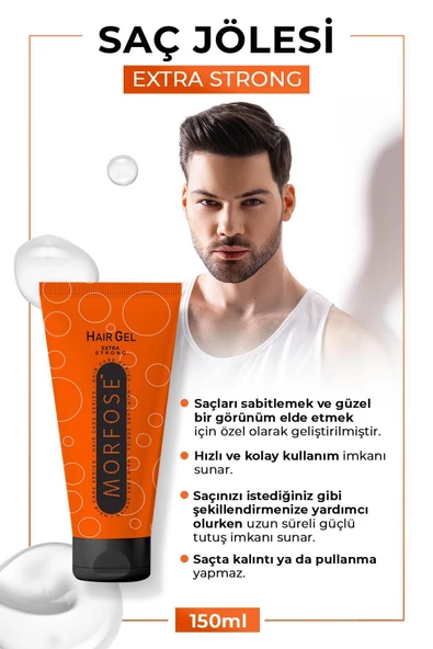 Morfose Extra Strong Saç Jölesi 150 Ml Tüp Jöle Turuncu - 2