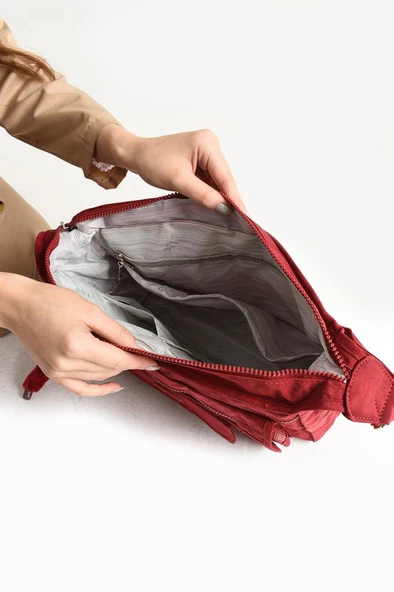 Kadın Omuz Çantası Çapraz Askılı Postacı Çanta Çok Cepli 30*23 Cm Büyük Boy Klinkır Kumaş - 10